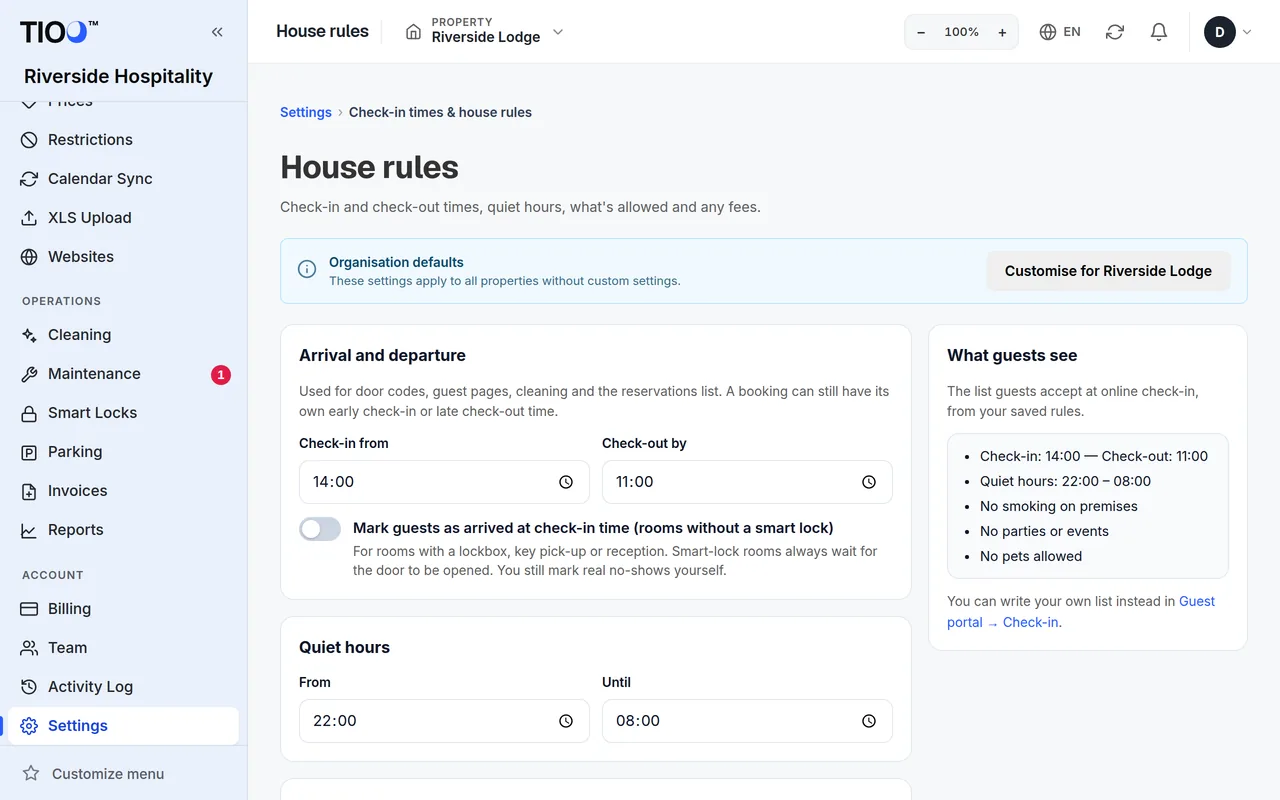 The House rules page