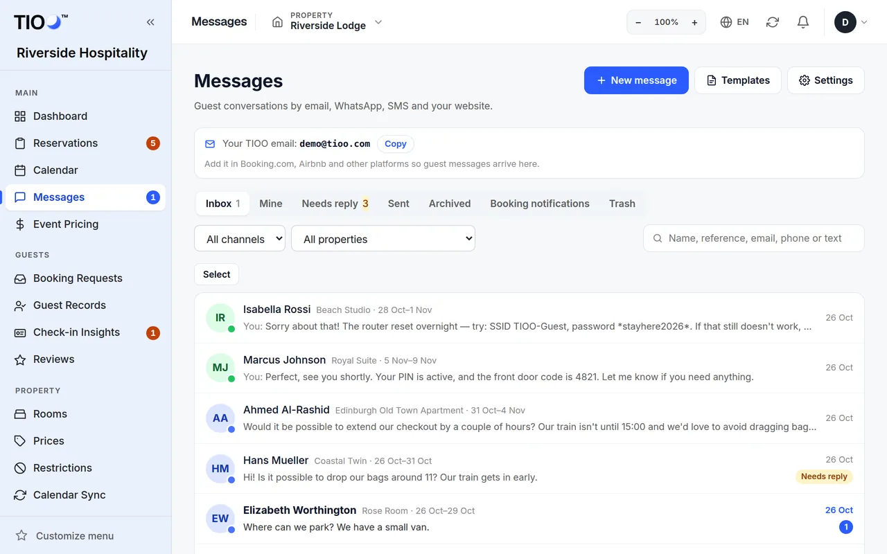 The Messages inbox
